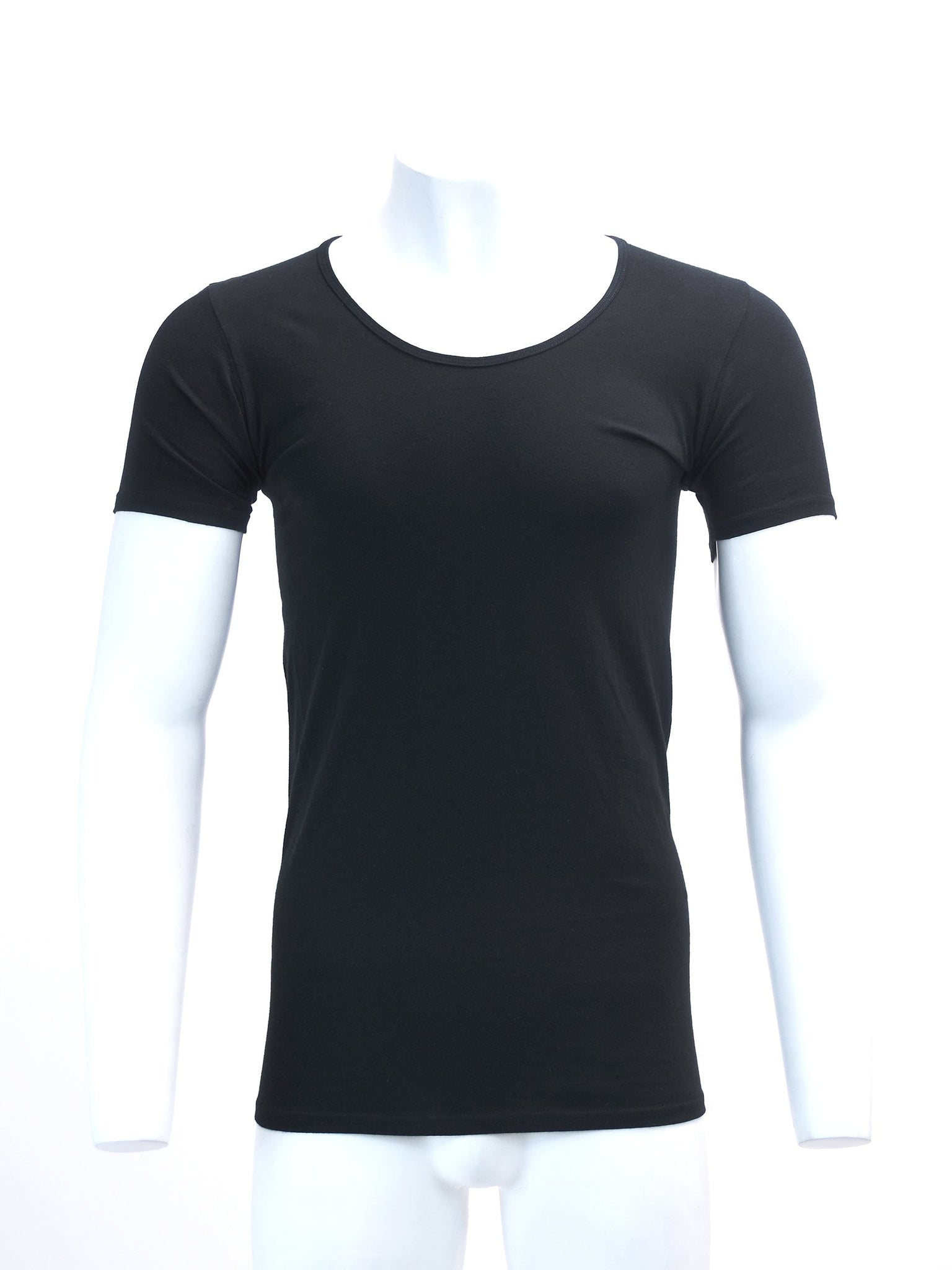 Wide Neck T-Shirt in Black