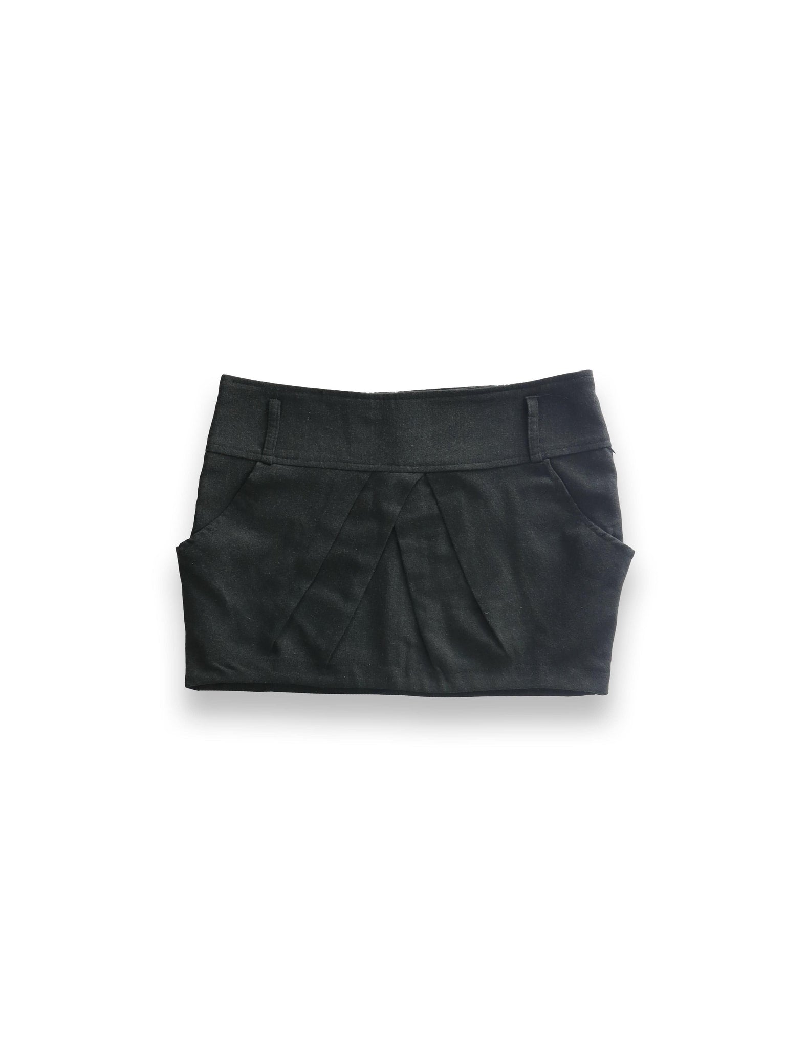 Woolen Dark Green Mini Skirt