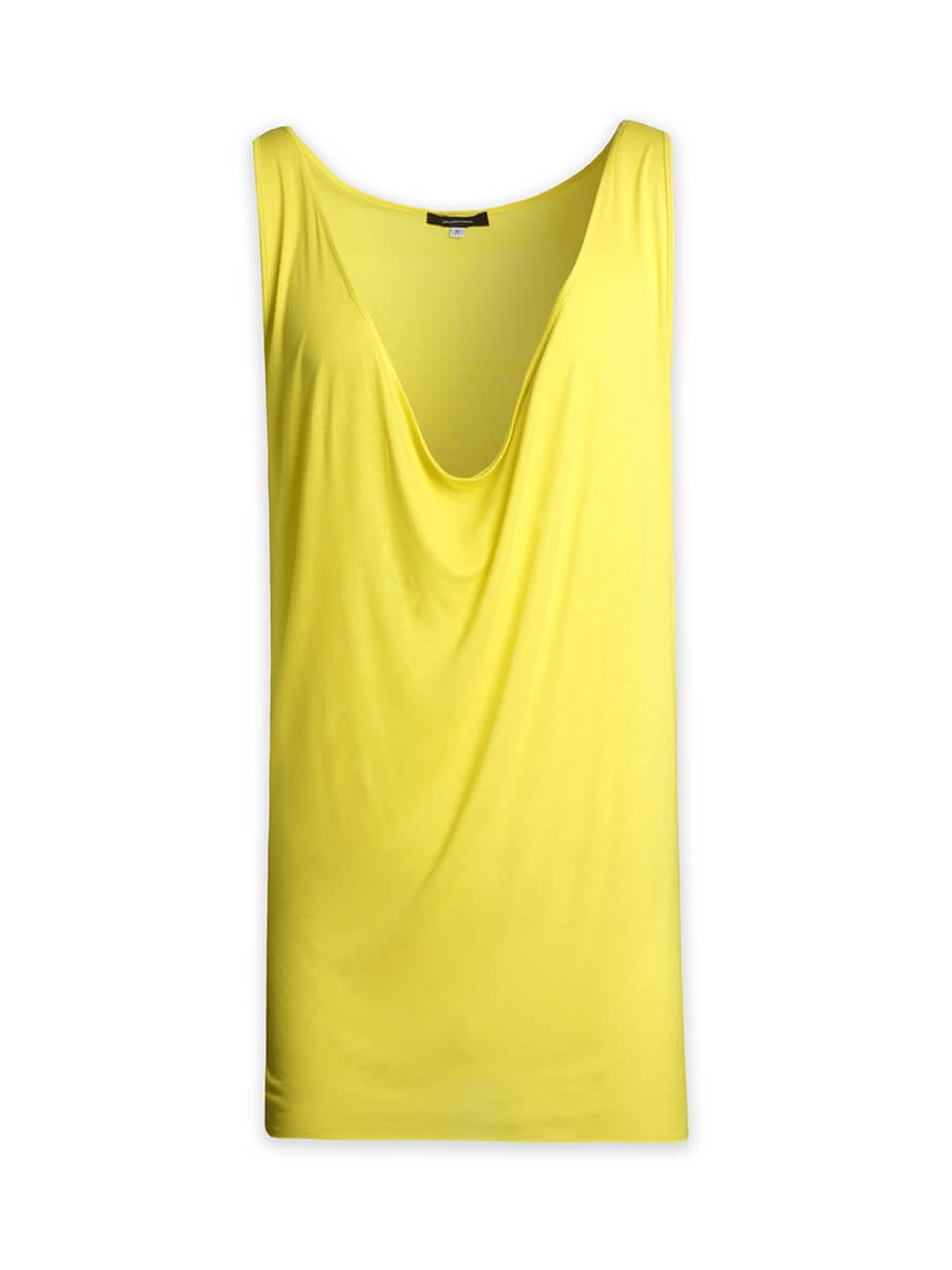 Yellow Swoop Neck Vest