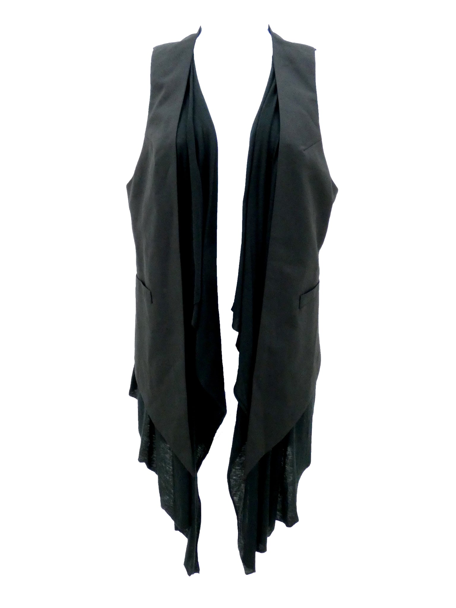 Black Waistcoat with Jersey Draped Lining