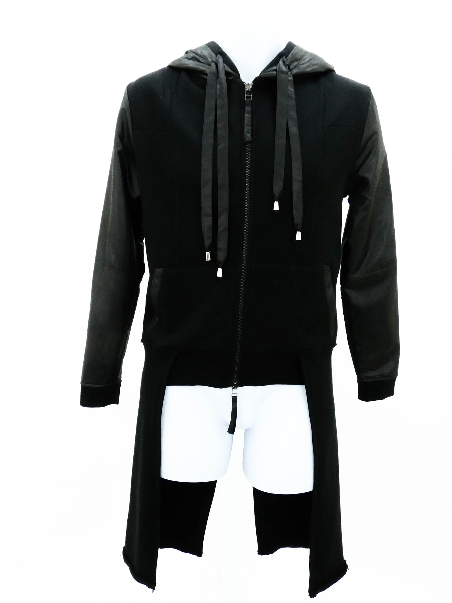 Black Zipped Hoodie with Tail