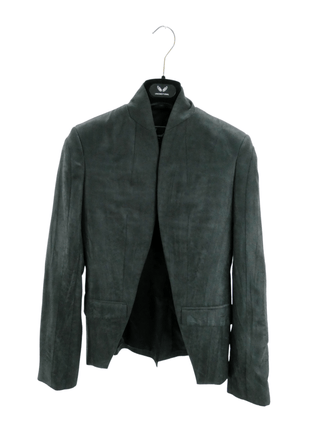 Rich Matte Black Cutaway Jacket with Stand Up Collar