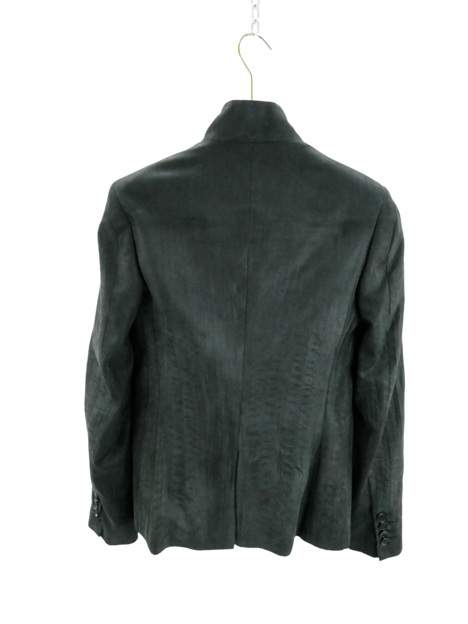 Rich Matte Black Cutaway Jacket with Stand Up Collar